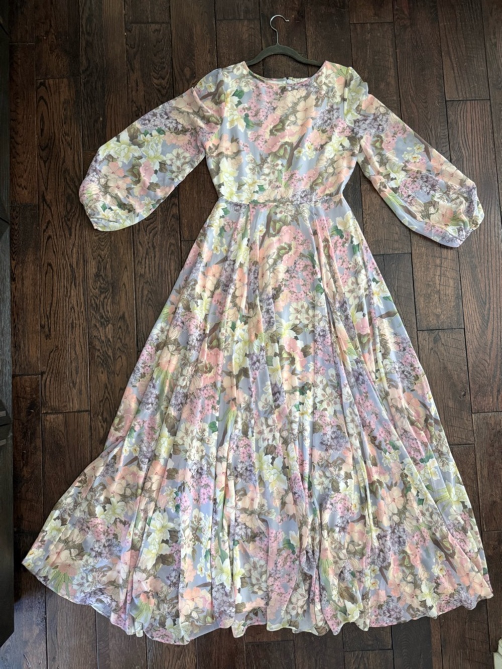 Yumi Kim Pastel Floral Maxi Dress in Pink, Lavender & Green